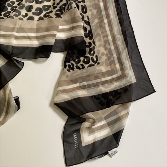 Carlisle Scarf 100% Silk Animal Print 60" × 20" - Picture 8 of 9